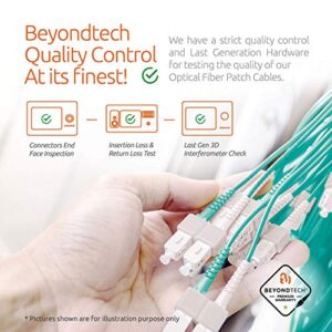 BEYONDTECH LC to LC Fiber Patch Cable Multimode Duplex - 5m (16.4ft) - 50/125um OM3 10G LSZH PureOptics Cable Series