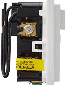 Leviton AFSW1-W SmartlockPro Outlet Branch Circuit (OBC) Combination Arc-Fault Circuit Interrupter with Switch, Wallplate Included, 15-Amp, 120-volt, White