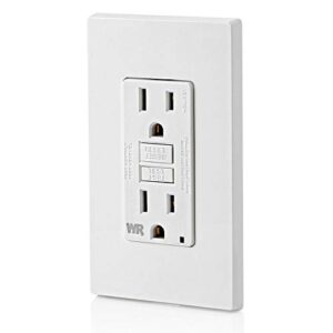 Leviton GFWR1-W Self-Test SmartlockPro Slim GFCI Weather-Resistant Receptacle with LED Indicator, 15 Amp, White