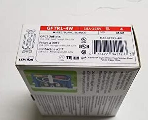 Leviton GFTR1-4W SmarTest Self-Test SmartlockPro Slim GFCI Tamper-Resistant Receptacle with LED Indicator, 15-Amp, 4-Pack, White