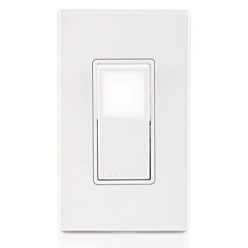 Leviton L5613-2W 15 Amp, 120/277 Volt, Decora LED Illuminated Rocker 3-Way AC Quiet Switch, Residential Grade, Grounding, White