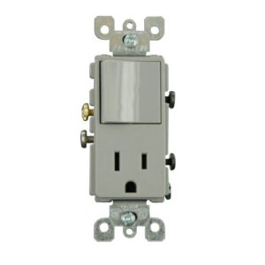 leviton 5625-gy 15 amp, 120 volt, decora single-pole, ac combination switch, commercial grade, grounding, gray