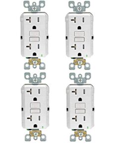 leviton gftr2-w self-test smartlockpro slim gfci tamper-resistant receptacle with led indicator, wallplate not included, 20-amp, white (4 pack)