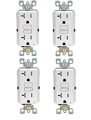 Leviton GFTR2-W Self-Test SmartlockPro Slim GFCI Tamper-Resistant Receptacle with LED Indicator, Wallplate Not Included, 20-Amp, White (4 PACK)