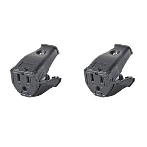 leviton 3w102-e clamptite hinged cord outlet, 2-pole, 3-wire, 125v, 15a, thermoplastic, black (pack of 2)