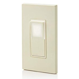 Leviton L5611-2T 15 Amp, 120/277 Volt, Decora LED Illuminated Rocker Single-Pole AC Quiet Switch, Residential Grade, Grounding, Light Almond