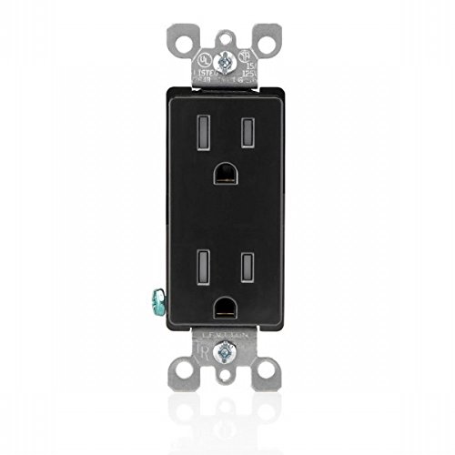 Leviton T5325-E 10 Pack 15Amp 125V Tamper Resistant Decora Duplex Receptacle, Black