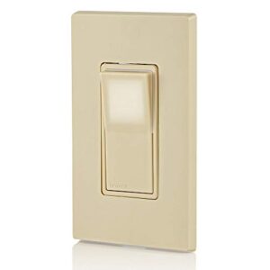 Leviton L5613-2I 15 Amp, 120/277 Volt, Decora LED Illuminated Rocker 3-Way AC Quiet Switch, Residential Grade, Grounding, Ivory