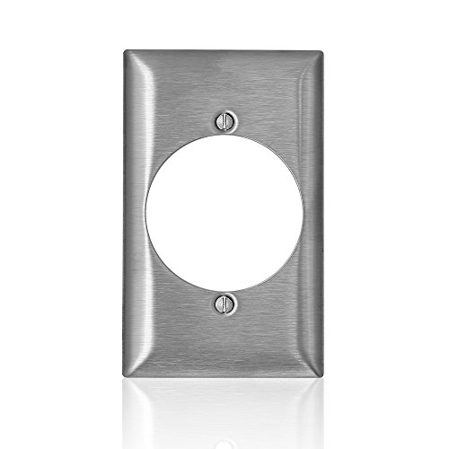 Leviton SL723 C-Series 1-Gang Single 2.15-inch Diameter Opening Wallplate, Type 430 Stainless Steel