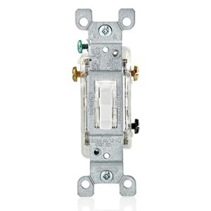 leviton l1463-2w 15 amp, 120 volt, toggle led illuminated 3-way switch, residential grade, grounding, white