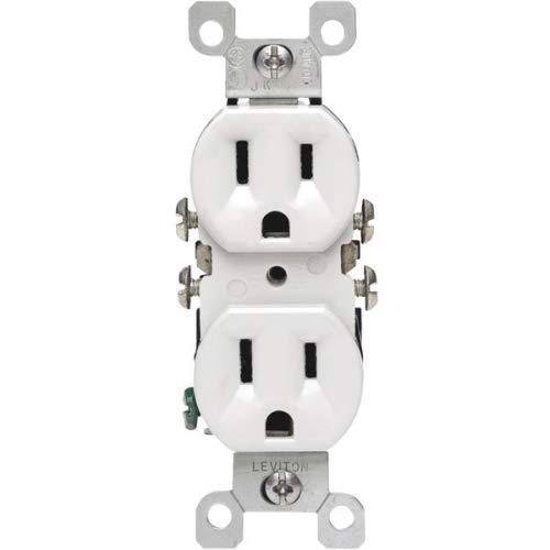 Leviton 018-12650-00W 15 Amp White Co/ALR Receptacle