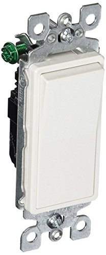 Leviton 5601-2WM 6 Pack 15Amp 120/277V Decora Rocker Single Pole AC Quiet Switch, White