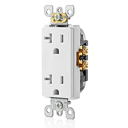 Leviton AGTR2-W SmartlockPro Dual Function AFCI/GFCI Receptacle, 20 Amp/125V, White & T5825-W 20 Amp, Tamper-Resistant, Decora Duplex Receptacle, Residential Grade, White