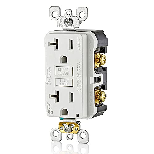 Leviton AGTR2-W SmartlockPro Dual Function AFCI/GFCI Receptacle, 20 Amp/125V, White & T5825-W 20 Amp, Tamper-Resistant, Decora Duplex Receptacle, Residential Grade, White
