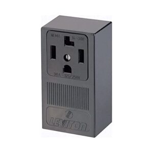 Leviton 3 Pole Non Grounded Single Outlet Receptacle 30A Black