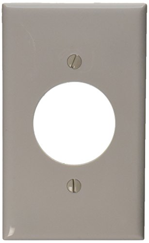 Leviton 2620 30 Amp, 250 Volt, Flush Mounting Locking Receptacle, Industrial Grade, Grounding, V-0-MAX, Black & 80720-W 1-Gang 1.60-Inch Diameter, Device Receptacle Wallplate, White