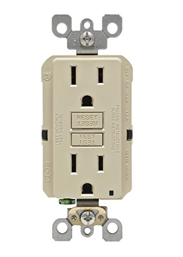 Leviton GFNT1-I Self-Test Smartlockpro Slim GFCI Non-Tamper-Resistant Receptacle with LED Indicator, 15-Amp, 10 Pack, Ivory