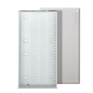 Leviton 47605-28W SMC Structured Media Enclosure with Cover, 28-Inch, White & 47615-NYL Push-Lock Pins for Structured Media Centers, Bag of 20