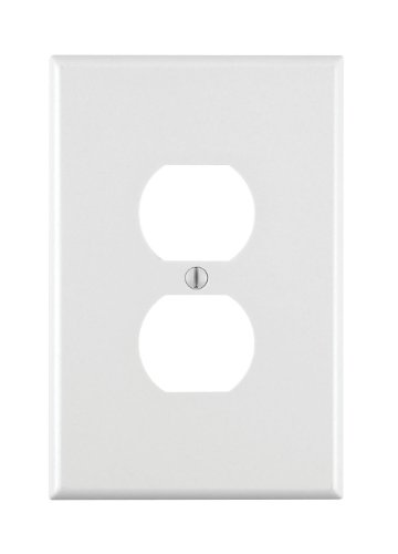 Leviton 88601 1-Gang Decora GFCI Device Decora, Wallplate, Oversized, Thermoset, Device Mount, White & 88103 1-Gang Duplex Device Receptacle Wallplate, Oversized, Thermoset, Device Mount, White