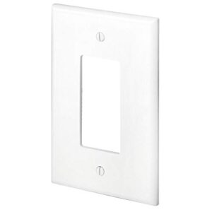 Leviton 88601 1-Gang Decora GFCI Device Decora, Wallplate, Oversized, Thermoset, Device Mount, White & 88103 1-Gang Duplex Device Receptacle Wallplate, Oversized, Thermoset, Device Mount, White