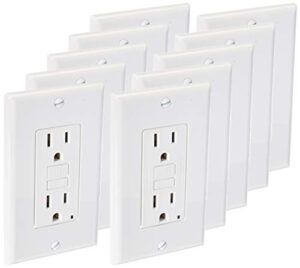 leviton gfnt1-w self-test smartlockpro slim gfci non-tamper-resistant receptacle with led indicator, 15-amp, 10 pack, white