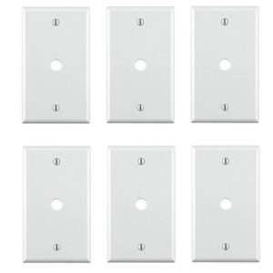 leviton 88013 001-000 standard size telephone/cable wall plate, 1 gang, 4-1/2 in l x 2-3/4 in w 0.22 in t, pack of 6 white