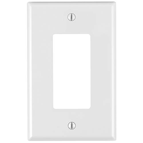 Leviton GFNT1-W Self-Test SmartlockPro Slim GFCI Non-Tamper-Resistant Receptacle with LED Indicator, Wallplate Included, 15-Amp, White & PJ26-WM 1-Gang Decora/GFCI Decora Wallplate, White, 10-Pack