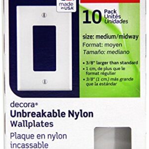 Leviton GFNT1-W Self-Test SmartlockPro Slim GFCI Non-Tamper-Resistant Receptacle with LED Indicator, Wallplate Included, 15-Amp, White & PJ26-WM 1-Gang Decora/GFCI Decora Wallplate, White, 10-Pack