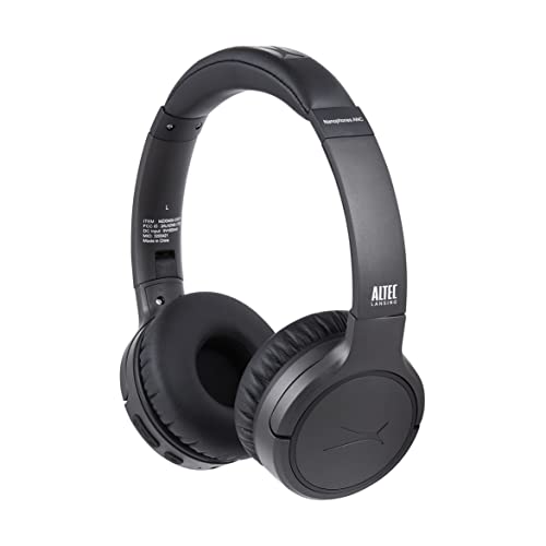 Altec Lansing Nanophones ANC Bluetooth Wireless Active Noise Cancelling Headphones On Ear Headphones 12 Hour Battery Life, Foldable Earcups, Removeable Mic for Working and Learning from Home (Grey)