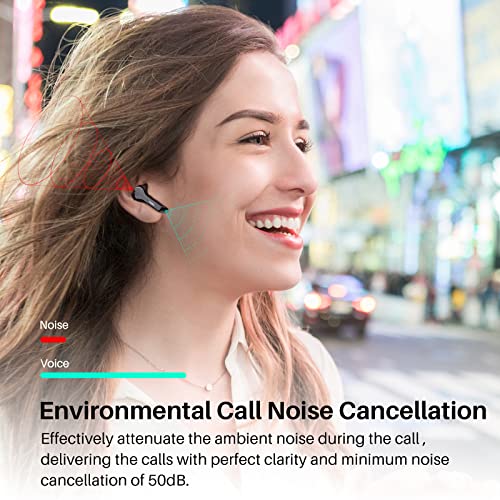 TOZO T9S 2022 Version True Wireless Earbuds 4 Mic Environmental Noise Canceling Call Headphone,Long Endurance Bluetooth 5.3 IPX7 Waterproof Built-in Mic Headset