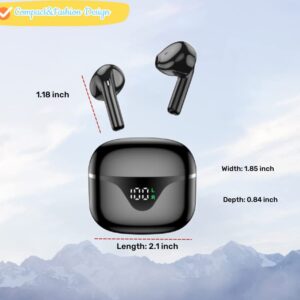 UZiLaCo Bluetooth 5.3 Wireless Earbuds, 50H Playtime with Digital Display Charging Case, Built-in Mic, IPX5 Sweat Waterproof Bluetooth Headphones for Smart Phone TV Computer Laptop Sports