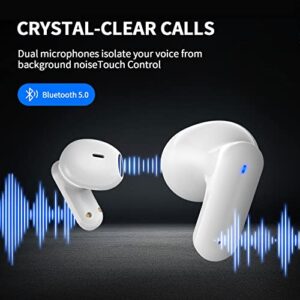 Bluetooth Headphones Wireless Earbuds for iPhone 14 Pro Max Samsung Z Fold 4 Flip 3, in Ear Noise Cancelling Bass Mic Sport Headset for iPad 10 Pro Galaxy S23 S22 S21 Pixel 7 Pro Oneplus 11 10 Pro 9