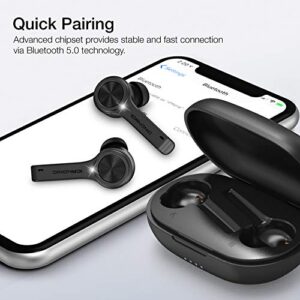 iCanonic Wireless Earbuds with Bluetooth 5.0 in-Ear Headphones and Charging Case, HD Sound/Quick-Pairing Stereo Calls/Built-in Microphones/IPX5 Sweatproof/Acoustic Bass for Sports - Black (ZT000030)