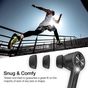 iCanonic Wireless Earbuds with Bluetooth 5.0 in-Ear Headphones and Charging Case, HD Sound/Quick-Pairing Stereo Calls/Built-in Microphones/IPX5 Sweatproof/Acoustic Bass for Sports - Black (ZT000030)