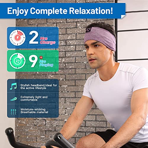 Perytong Sleep Headphones Wireless, Bluetooth Sports Headband Headphones with Ultra-Thin HD Stereo Speakers Perfect for Sleeping,Workout,Jogging,Yoga,Insomnia, Air Travel, Meditation