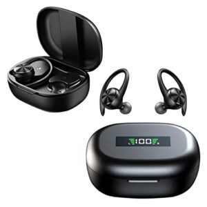 Wireless Earbuds Headphones Over Ear, True Wireless in Ear with Microphone, Deep Bass, Loud Voice Sport Earphones with Charging Case for Outdoor Running Gym Workout Sports