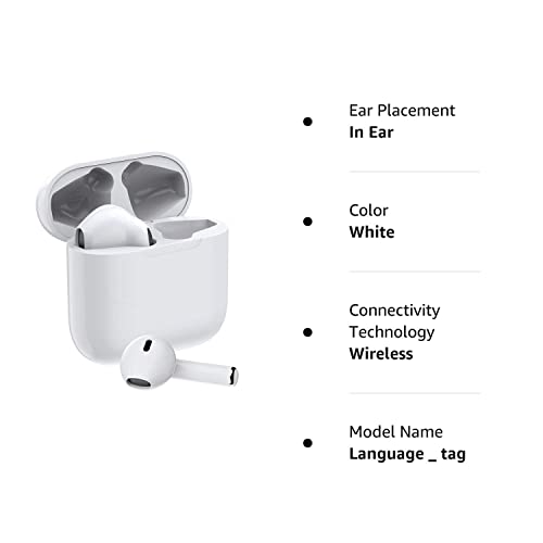 TDA Trading True Wireless Bluetooth Earbuds,30H Playtime Sport Bluetooth 5.0 Headphones in-Ear Stereo Earphones Fast Charging in-Ear Headset Compatible with iPhone/Android/PC, White