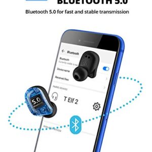 Bluedio Mini Wireless Earbuds in Ear Light-Weight Headsets Built-in Microphone Wireless Earbuds, T Elf 2 True Wireless Touch Earbuds in Ear Earphones with Charging Case for Cell Phone/Sports