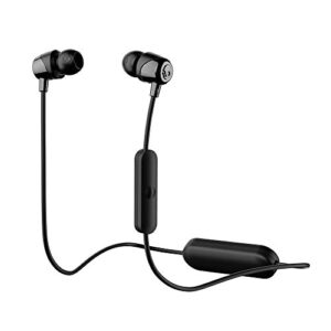 Skullcandy Jib Bluetooth Wireless In-Ear Earbuds with Microphone for Hands-Free Calls, 6-Hour Rechargeable Battery, Included Ear Gels for Noise Isolation, Black/Street (Renewed)