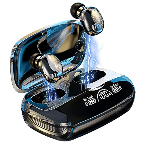 Wireless Earbuds,Bluetooth 5.2 Powerful Bass True Wireless Earphones,IPX6 Waterproof Touch Control HiFi Stereo Sound In Ear CVC8.0 Tech Noise Reduction Headphones with Mic,One-Step Pairing,LED Display