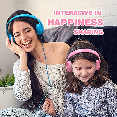 MIDOLA Kids Headphones Wired Over Ear Foldable Volume Limit 85dB /110dB Light Foldable Headset with Inline AUX 3.5mm Mic for Child Boy Girl Travel School Gaming Pad PC Laptop Tablet Blue