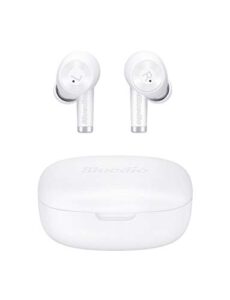 bluedio bluetooth mini wireless earbuds, ei wireless headphones in-ear earphones with charging case, 40hrs playtime, car headset built-in mic support wireless charging for cell phone, sport, white