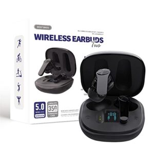 Wireless Earbuds, Bluetooth Headphone LED Display Charging Case Deep Bass Built-in Mic Waterproof Stereo in Ear Earphones for Sport Work