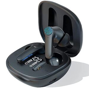wireless earbuds, bluetooth headphone led display charging case deep bass built-in mic waterproof stereo in ear earphones for sport work