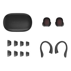 Amazfit PowerBuds True Wireless Bluetooth Earbuds in-Ear Headphones for iPhone Android, Waterproof Earphones with Microphone, Heart Rate Monitoring, Noise Canceling, Sports Sound System, Black