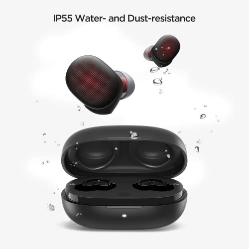 Amazfit PowerBuds True Wireless Bluetooth Earbuds in-Ear Headphones for iPhone Android, Waterproof Earphones with Microphone, Heart Rate Monitoring, Noise Canceling, Sports Sound System, Black