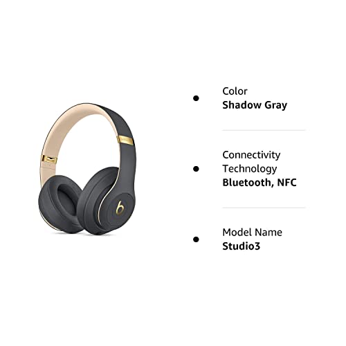 Beats Studio3 Wireless Headphones – The Beats Skyline Collection - Shadow Gray (Latest Model) (Renewed)