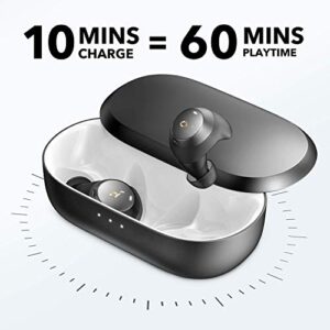 Soundcore by Anker Spirit Dot 2 True Wireless Earbuds, Deep Bass, IPX7 Waterproof, Sweatproof, 16H Playtime, Fast Charge, Comfortable AirWings, Bluetooth 5, Mini Sports Earphones (Renewed)