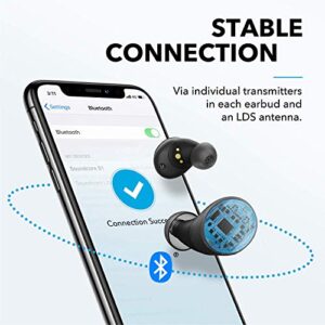 Soundcore by Anker Spirit Dot 2 True Wireless Earbuds, Deep Bass, IPX7 Waterproof, Sweatproof, 16H Playtime, Fast Charge, Comfortable AirWings, Bluetooth 5, Mini Sports Earphones (Renewed)