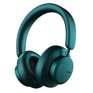 urbanista miami wireless over ear bluetooth headphones, 50 hours play time, active noise cancelling wireless headset with microphone, on ear detection with carry case, teal green